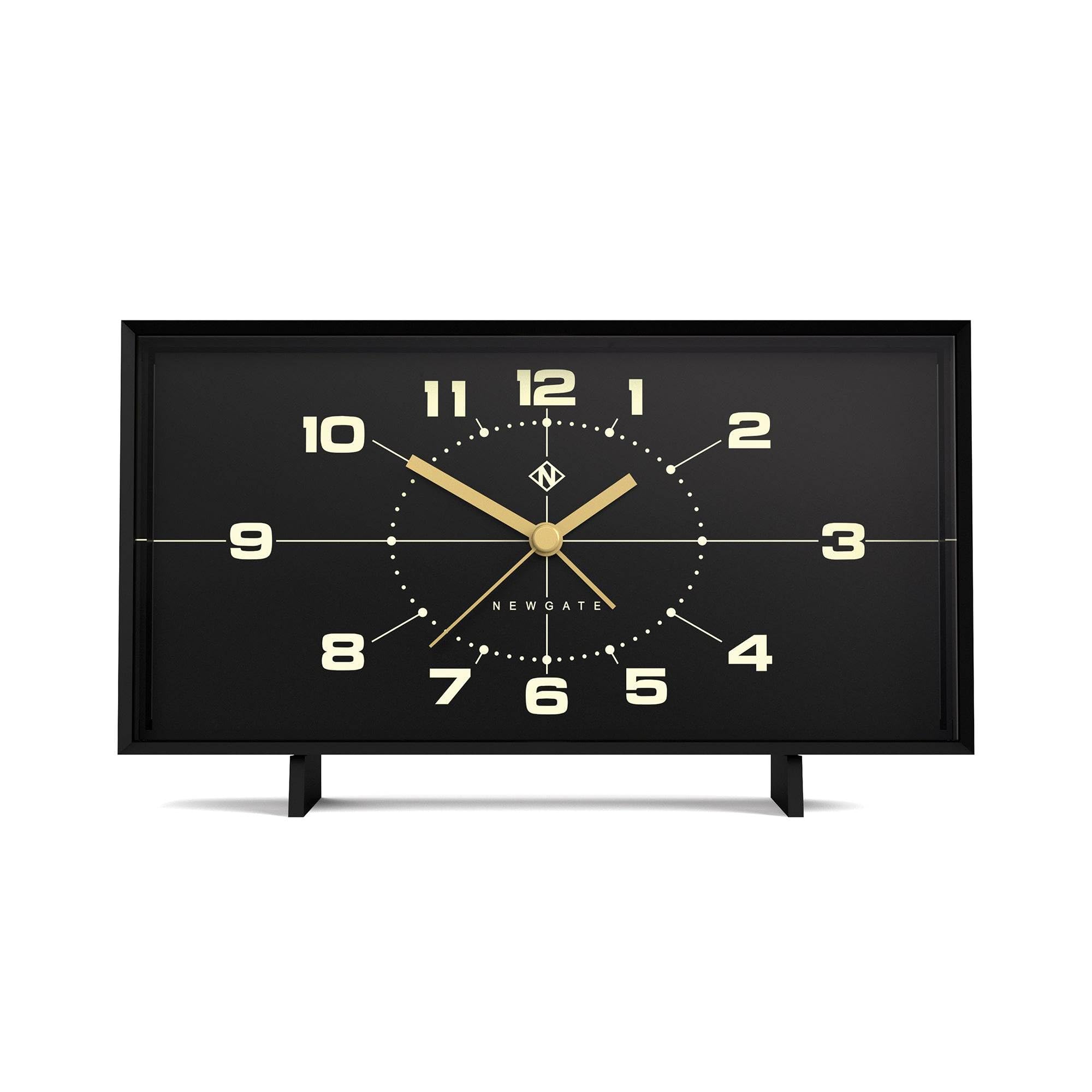 NEWGATE® Wideboy Alarm Clock | Rectangular Retro Design | Pumpkin Orange | Mid-Century dial | Ideal for Bedside, Desk, Mantel or Shelf | Retro Bedroom & Office Accessory