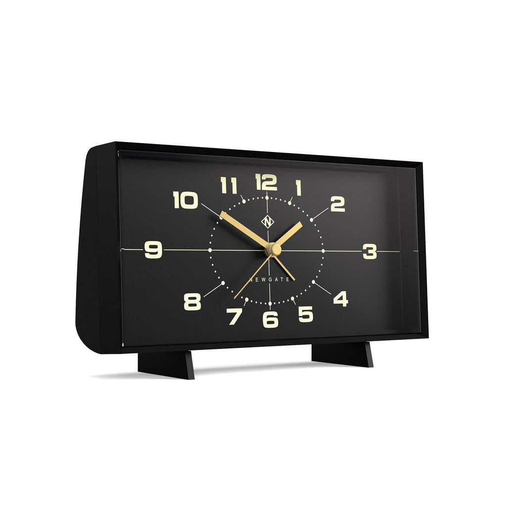 NEWGATE® Wideboy Alarm Clock | Rectangular Retro Design | Pumpkin Orange | Mid-Century dial | Ideal for Bedside, Desk, Mantel or Shelf | Retro Bedroom & Office Accessory