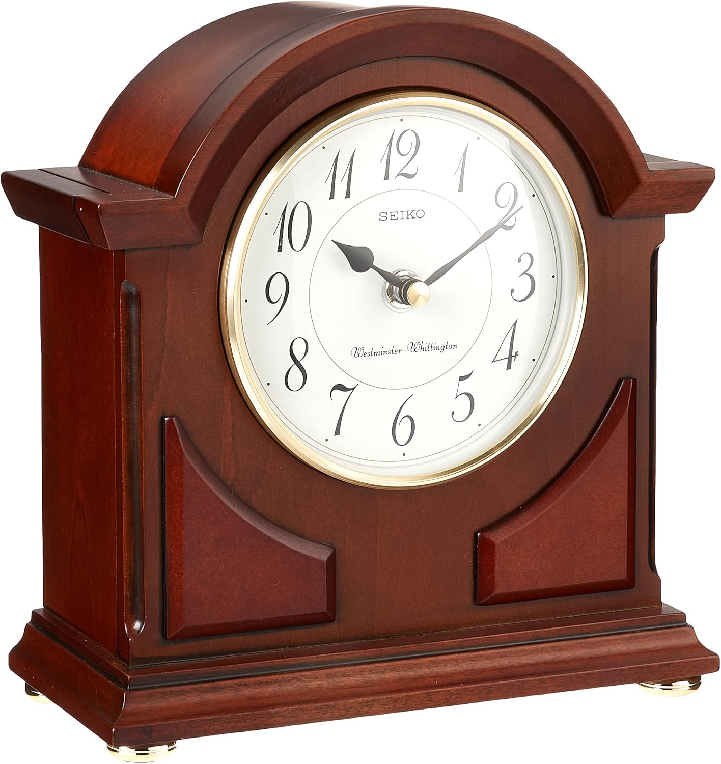 Seiko 9" Brown Wooden Case with Chime Mantel Clock